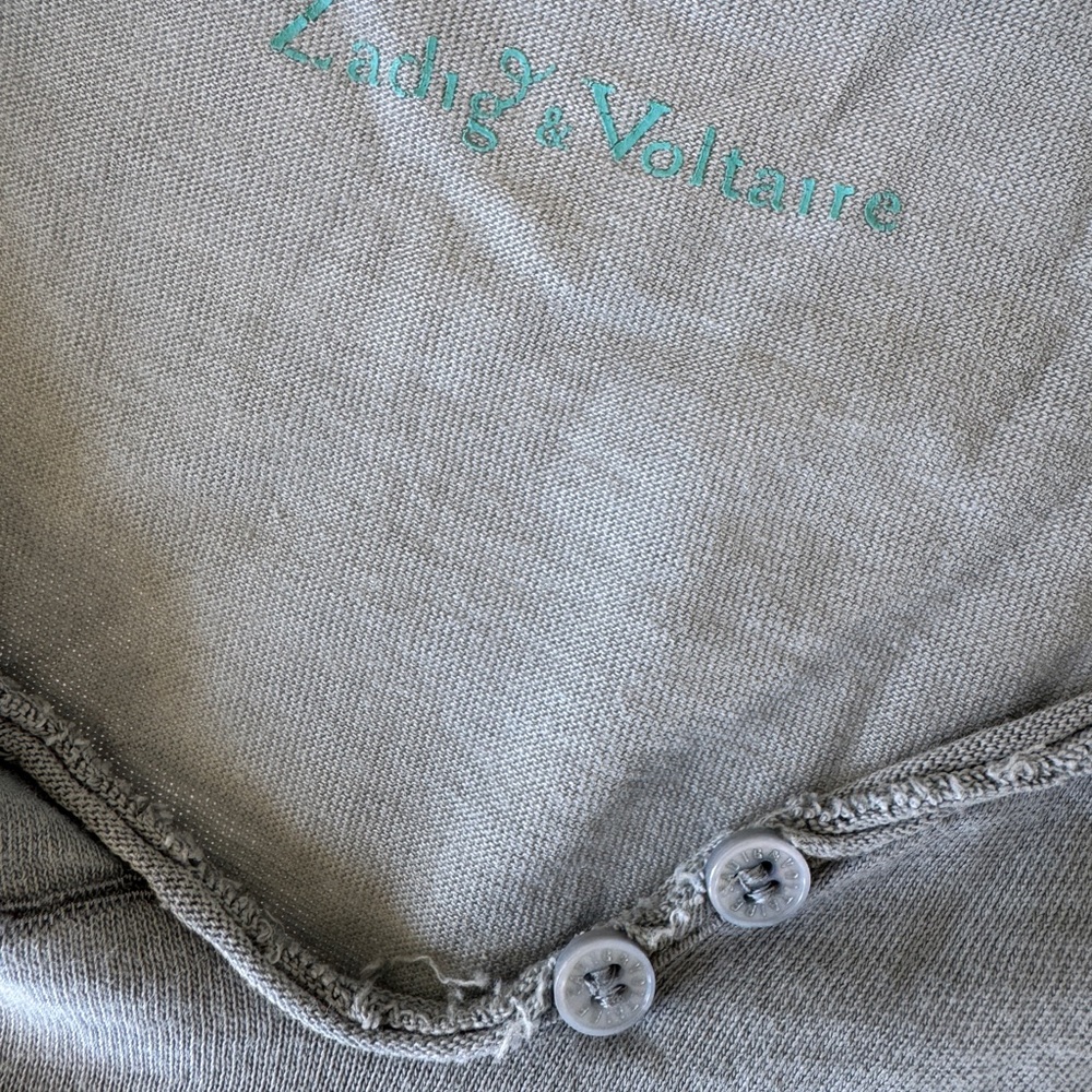 Zadig & Voltaire Slate Gray Short Sleeve Tee - Picture 3 of 3